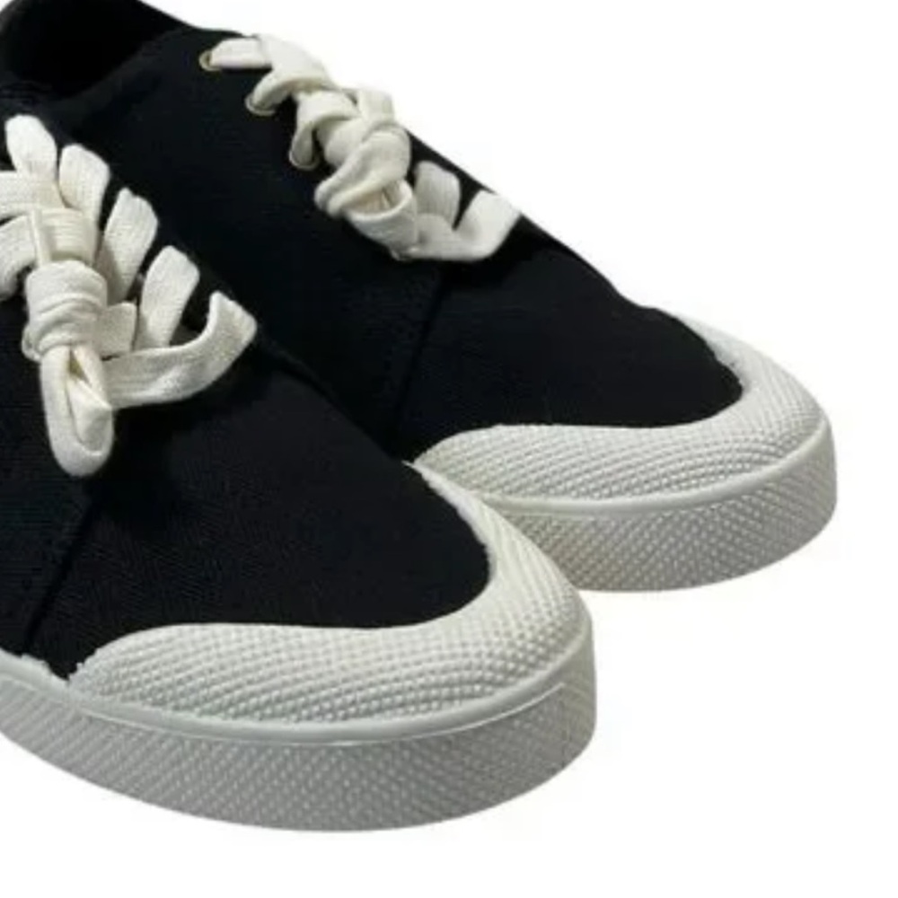 NWT! Roxy Pierview Black Canvas Lace Up Low Top Cushion Sneaker Size 9 -No Box - Picture 5 of 12